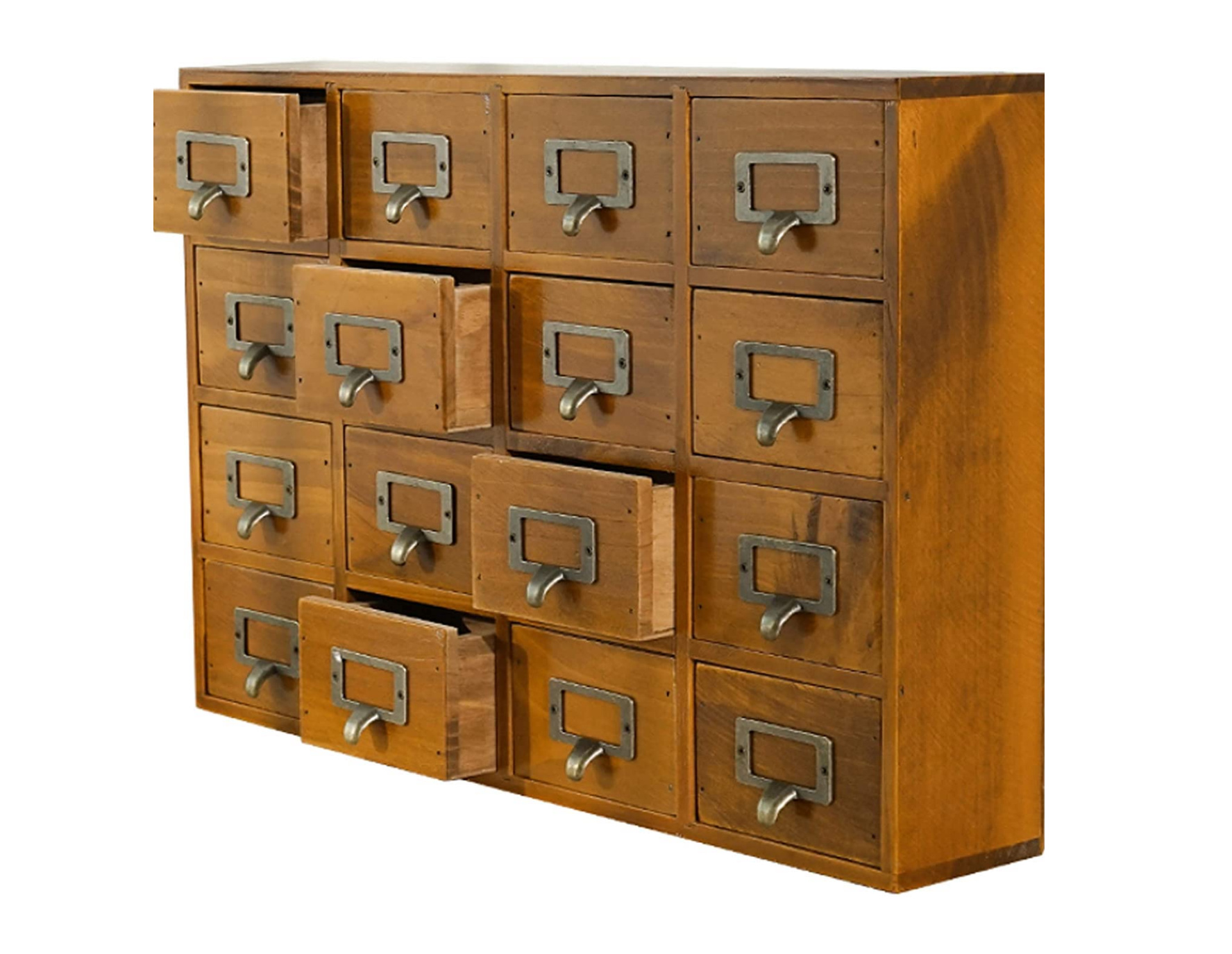 Supply Desk Drawer Organizer - Wooden Storage Box with 16 Drawers