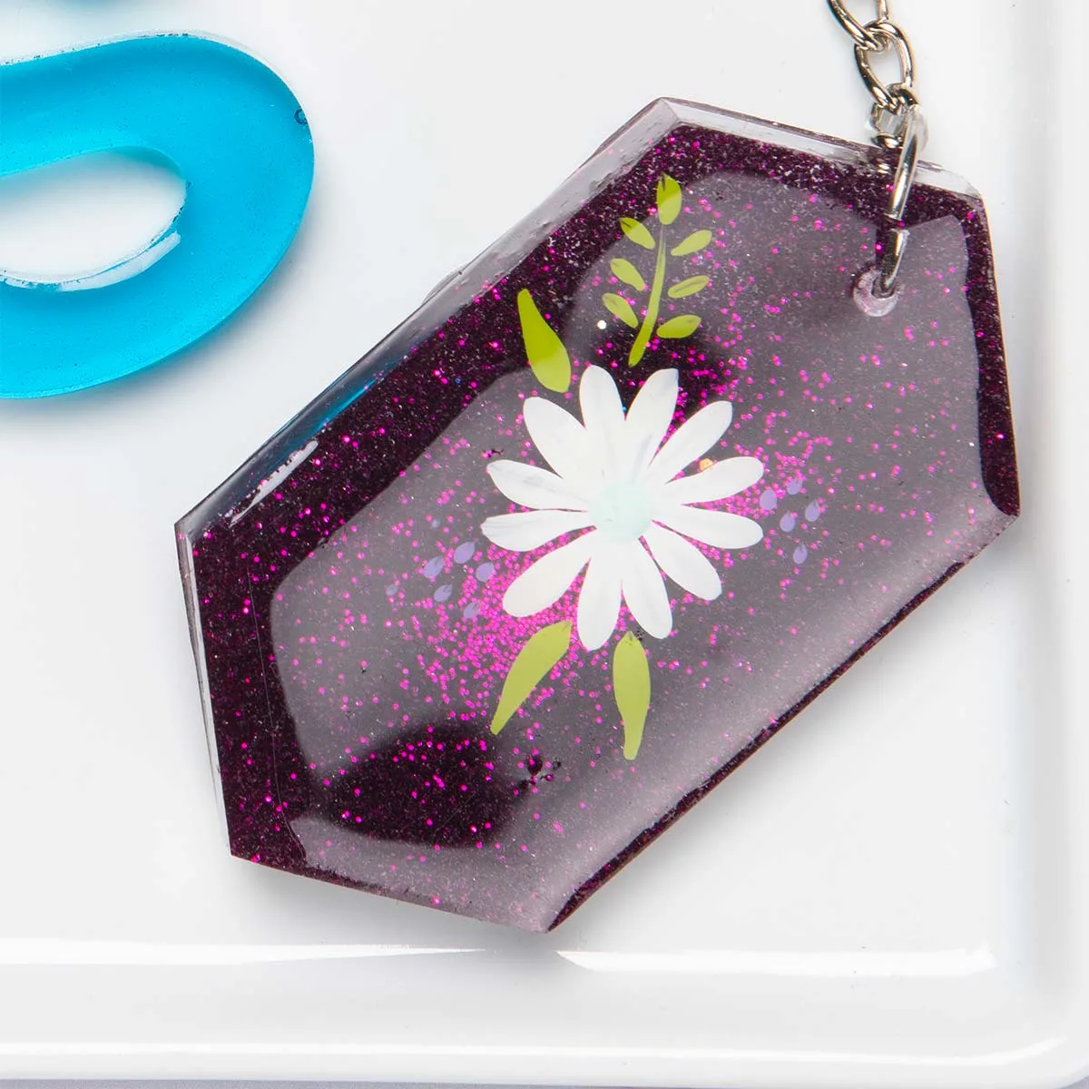 Painted Flower Keychain