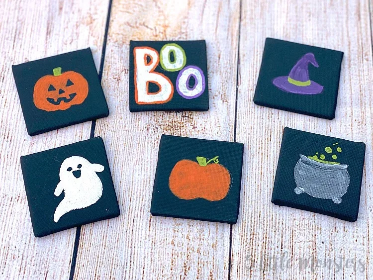 Mini Canvas Halloween Magnets