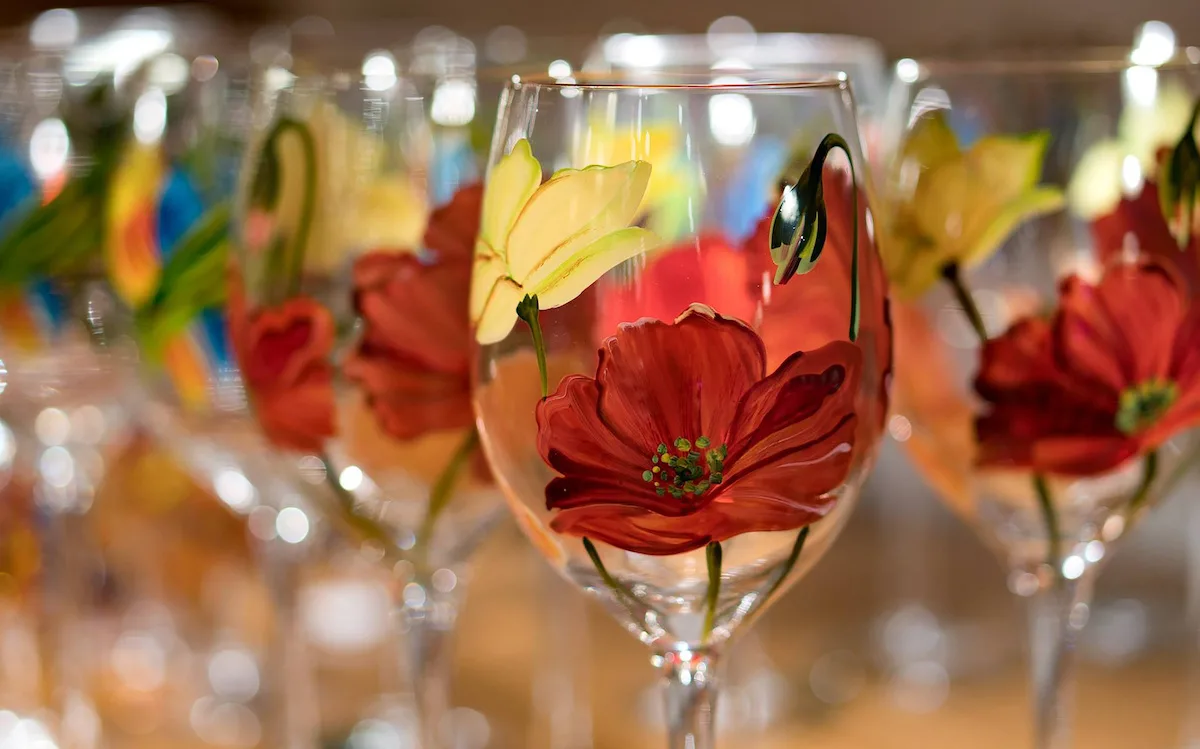 Pretty painted wine glasses