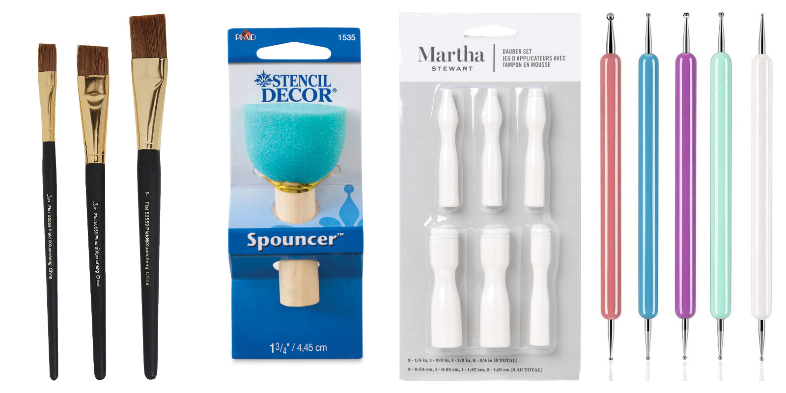 Spouncers and brushes for glass painting