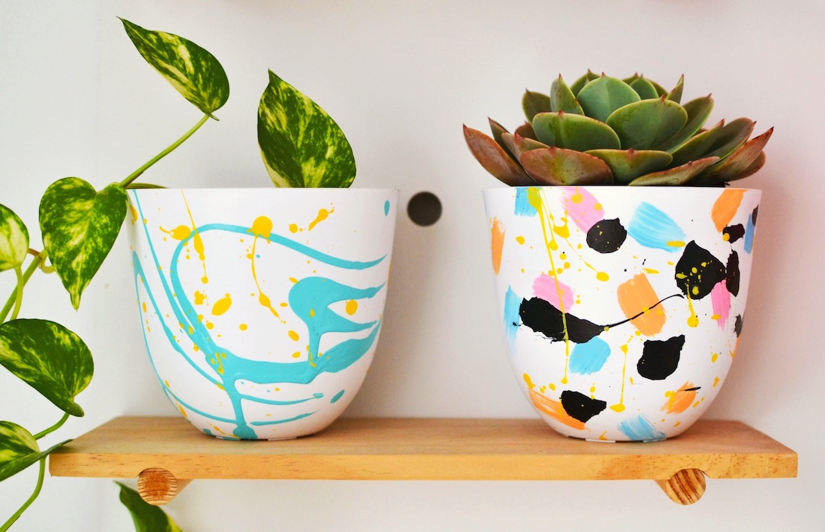 DIY Confetti Painted Pots