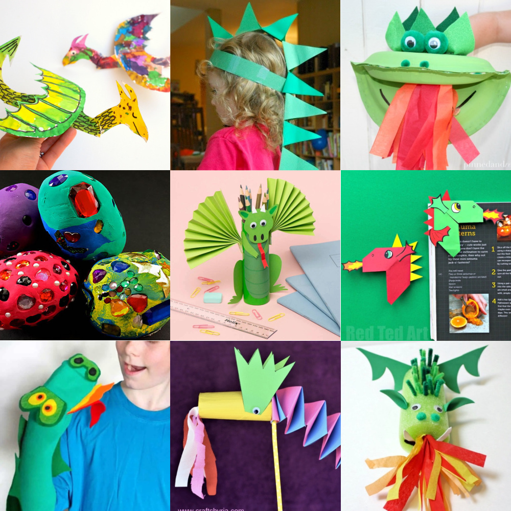 Dragon crafts for preschoolers, Easy dragon craft for preschoolers