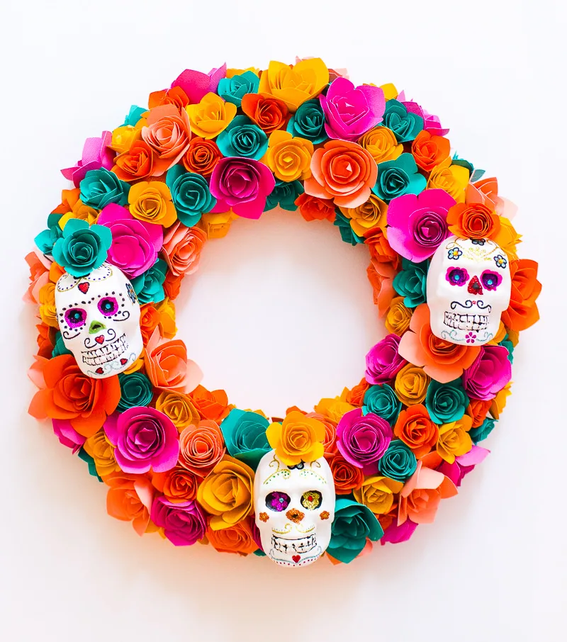 Sugar Skull Halloween Wreath