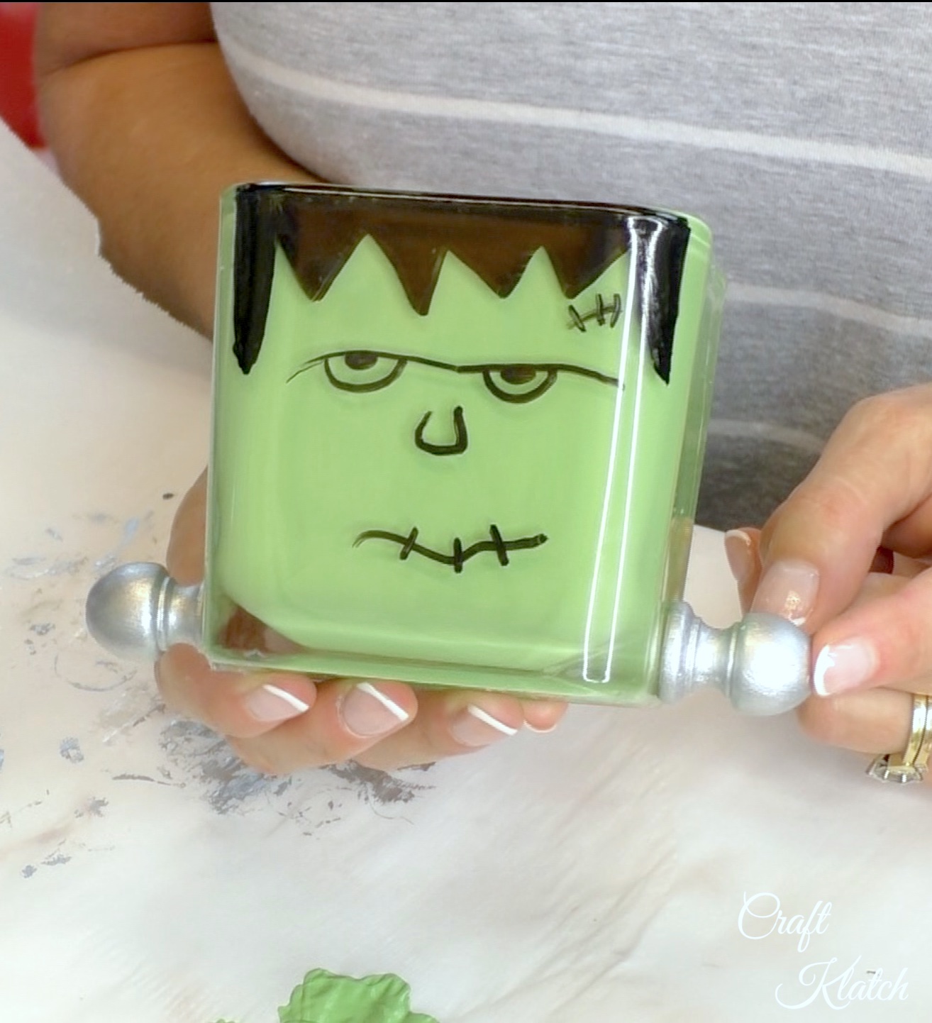 Frankenstein Craft Halloween Votive