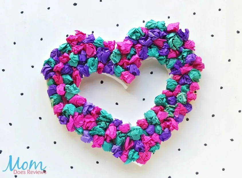 Tissue Paper Heart Wreath