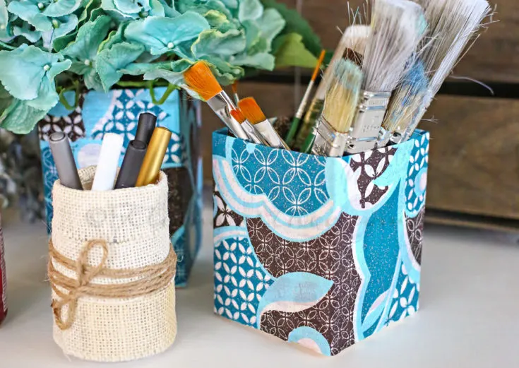 Easy DIY Desk Organizer Ideas with Tin Cans - The How-To Home