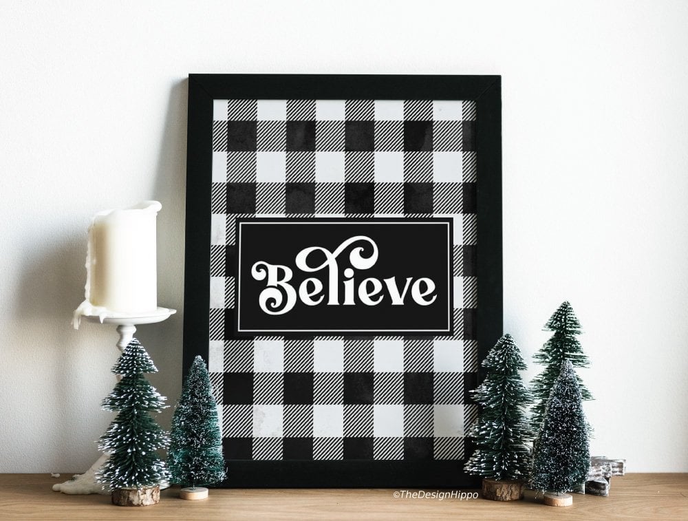 Buffalo Plaid Farmhouse Christmas Printables