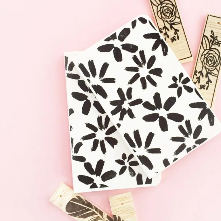 DIY Floral Patterned Notebooks