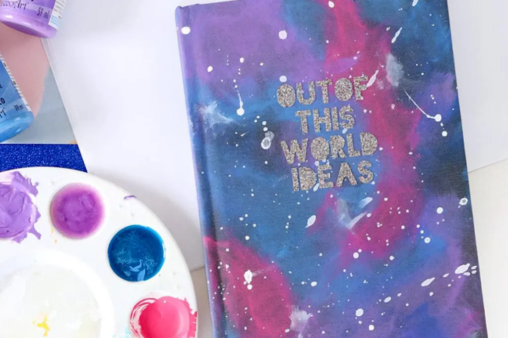 DIY Galaxy Painted Notebook