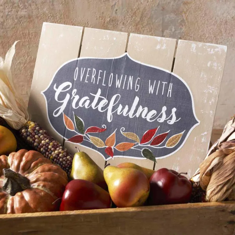 Overflowing with Gratefulness Autumn Sign