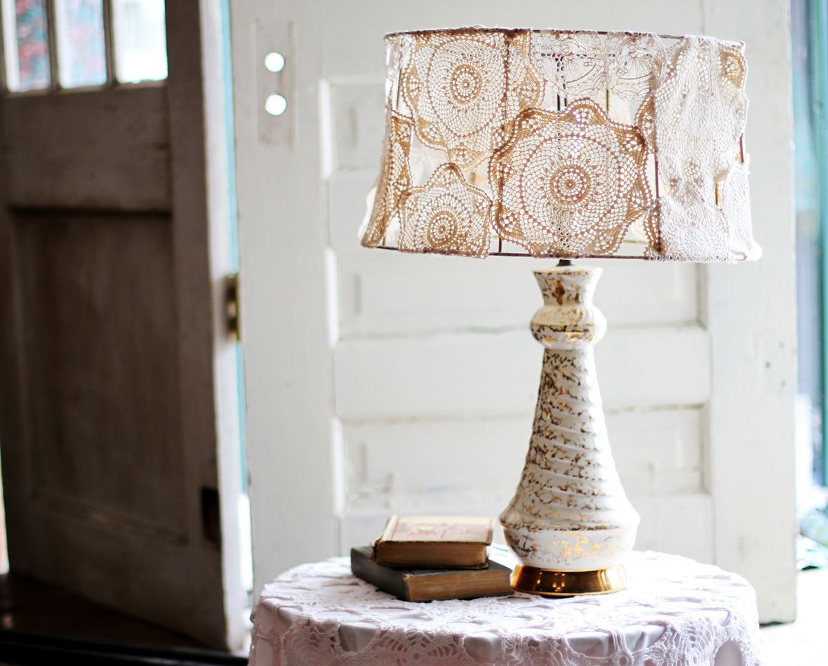 Doily Covered Lamp Shade