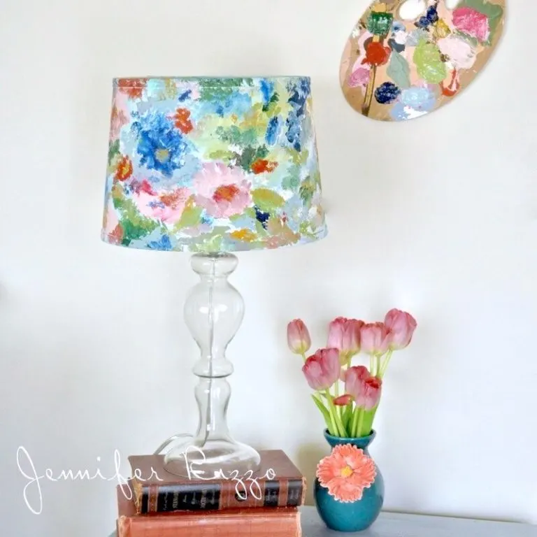 Paint an Artist’s Palette-Inspired Floral Lampshade