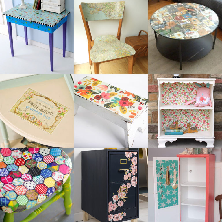 Decoupage furniture projects feature image