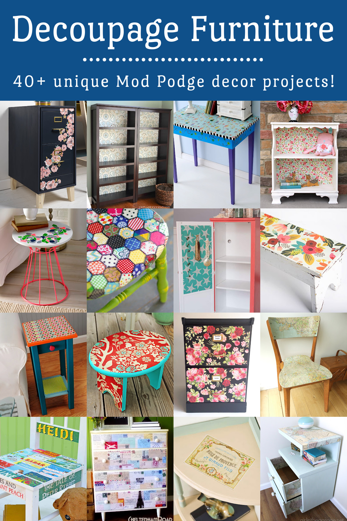 From Drab to Fab Over 40 Decoupage Furniture Makeover Ideas