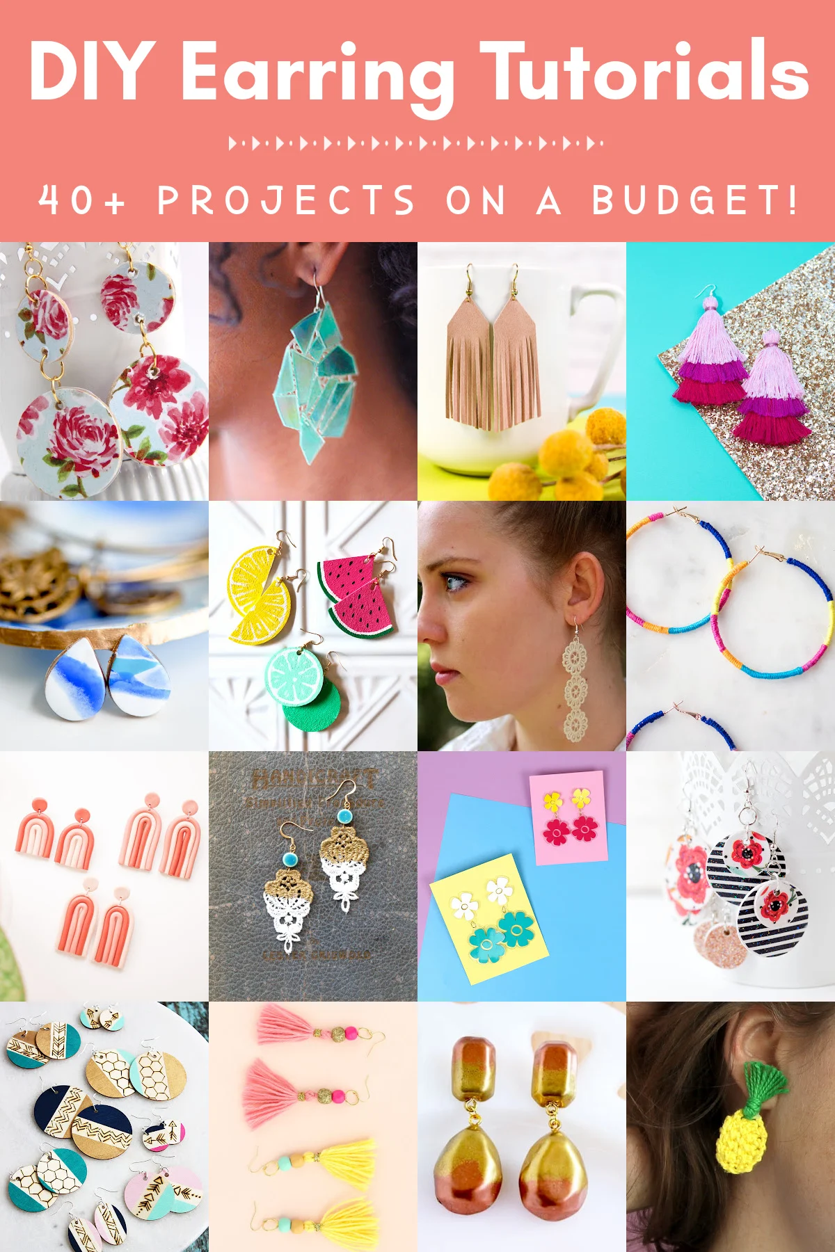 Flower Polymer Clay Hoop Earrings, Dangle Earrings, Floral Jewelry,  Statement Earrings, Handmade Accessories
