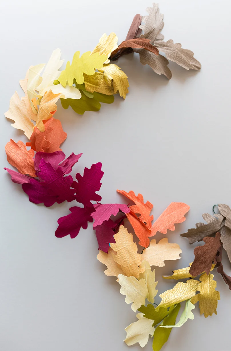 Paper leaves fall garland