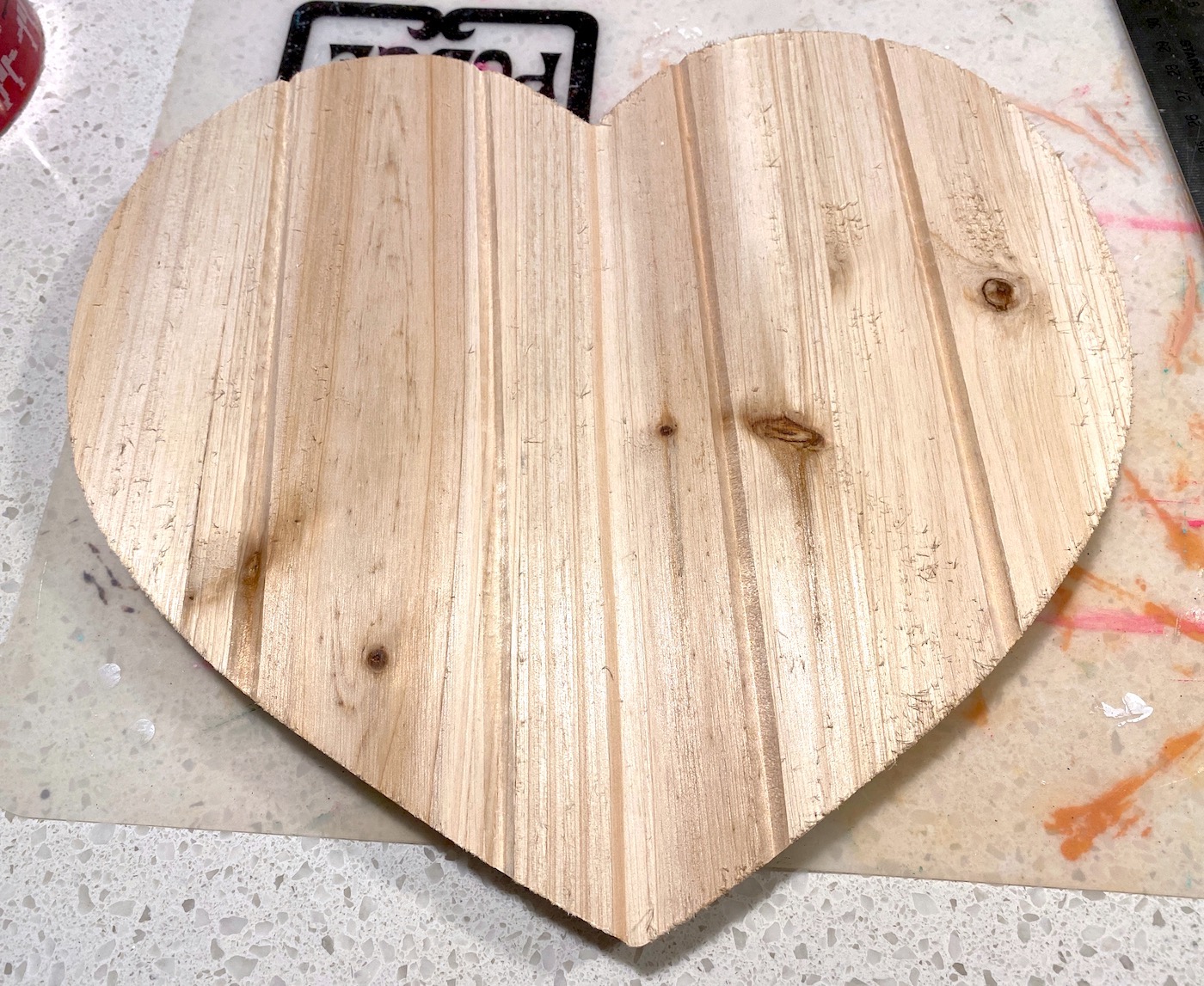 Unfinished wood heart plaque