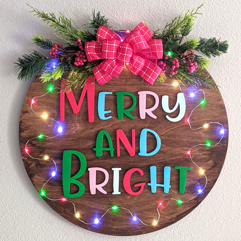 Merry and Bright Door Hanger