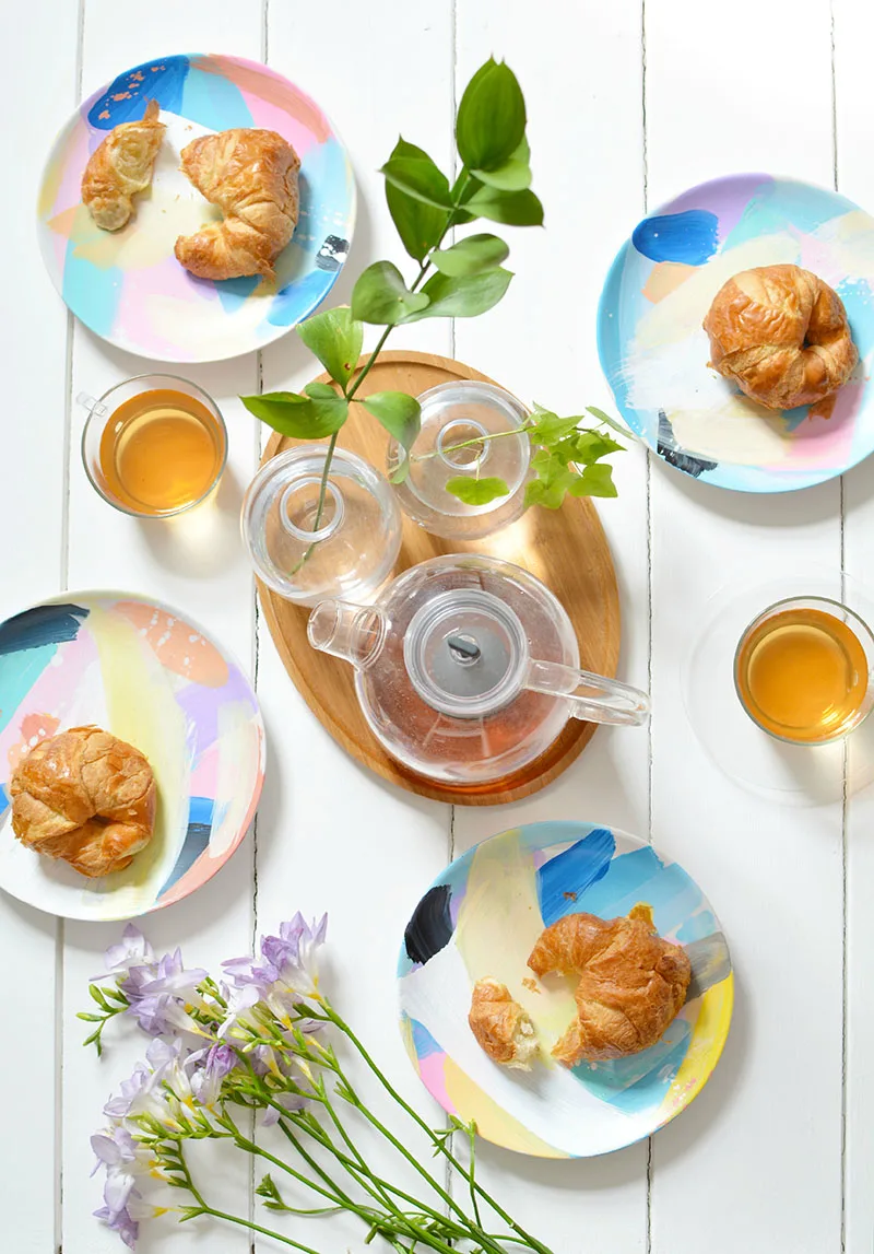 DIY Abstract Painted Tableware