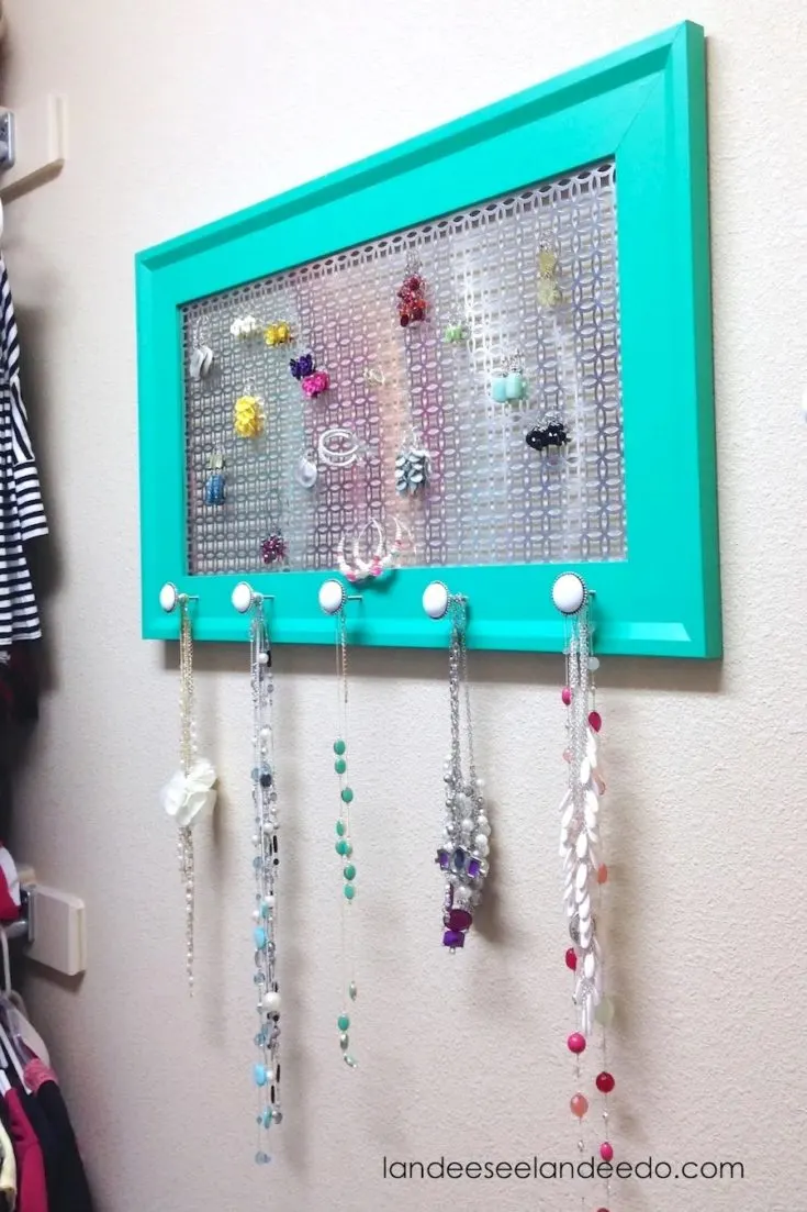 DIY Geometric Wall Jewelry Organizer