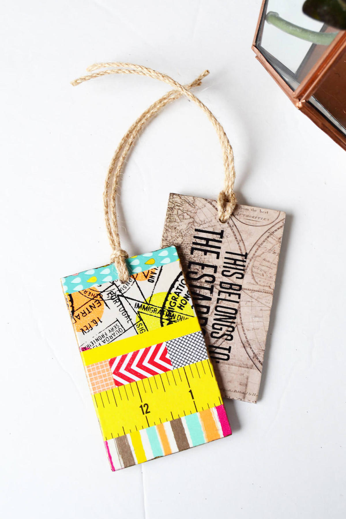 DIY wooden luggage tags