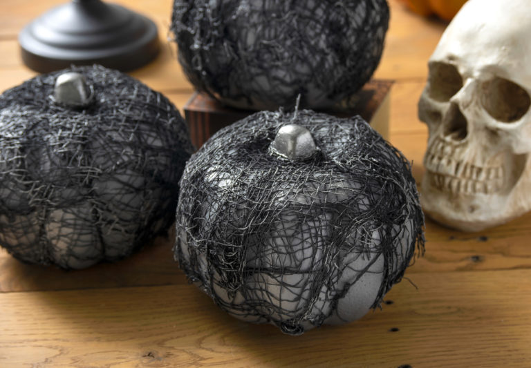 Faux metal pumpkins using Dollar Tree Supplies