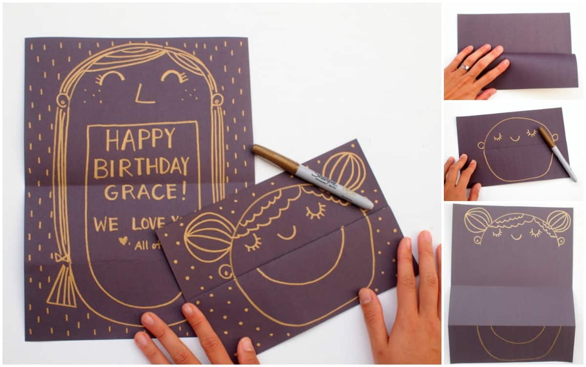 surprise smiling face diy cards