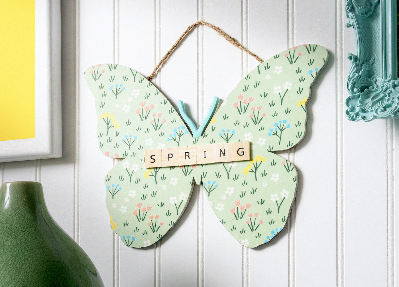 Wood butterfly decor for spring