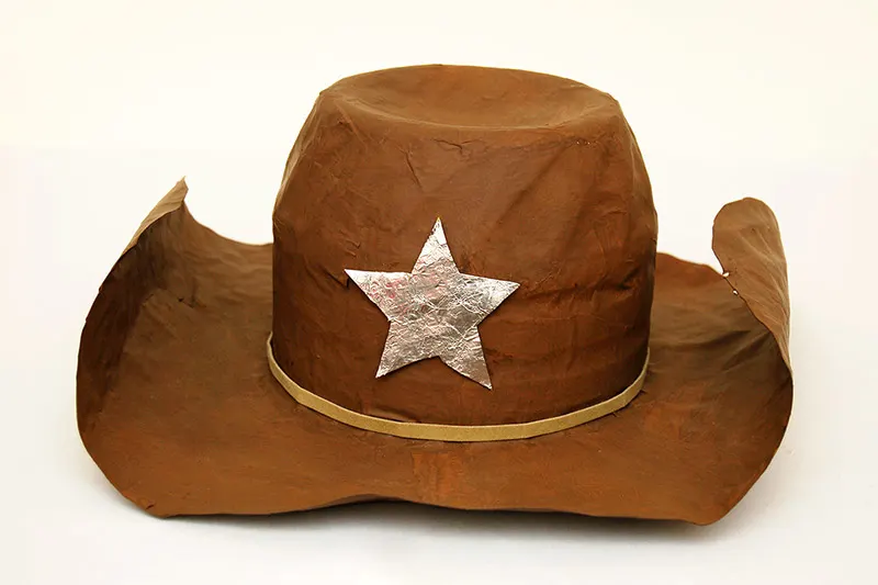 papier mache cowboy or sheriff's hat