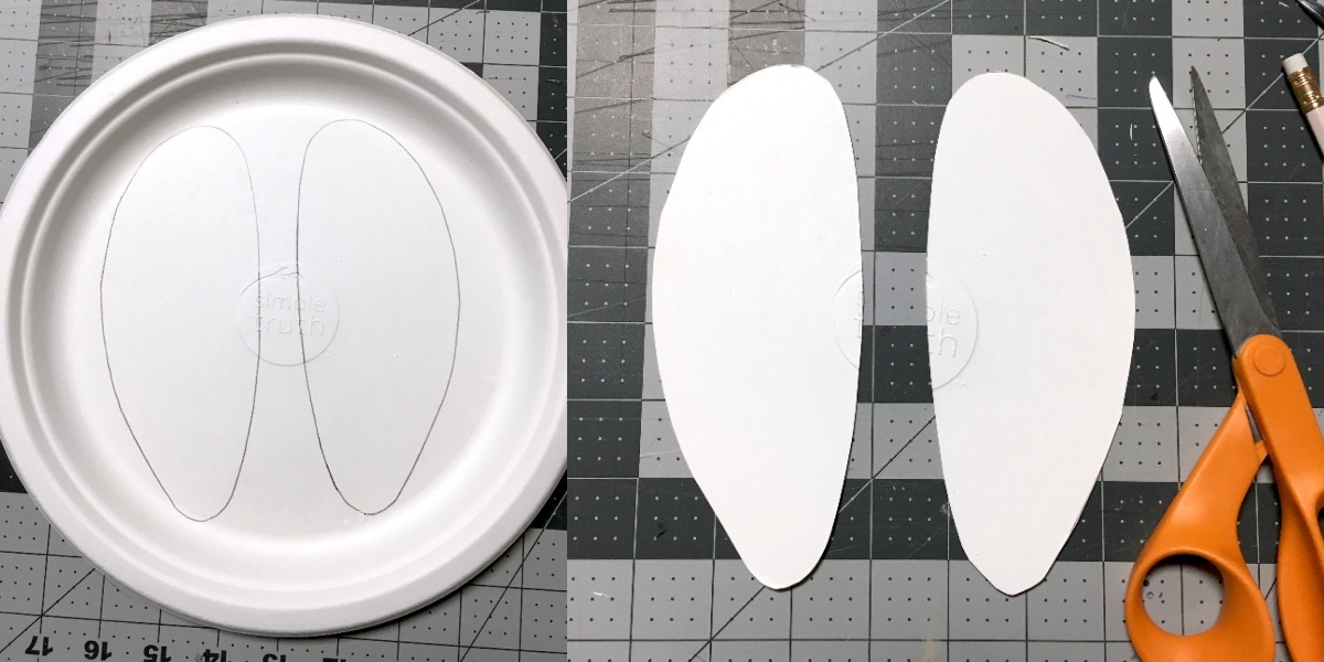 draw the body pieces on the inside of the thicker plate and cut out with scissors