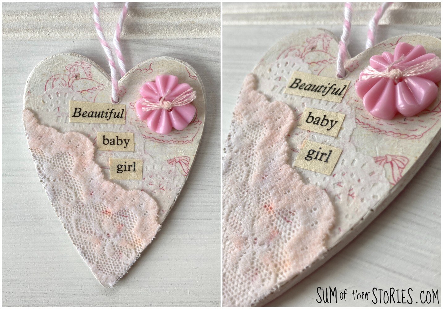 diy decoupage or mixed media wooden gift tags