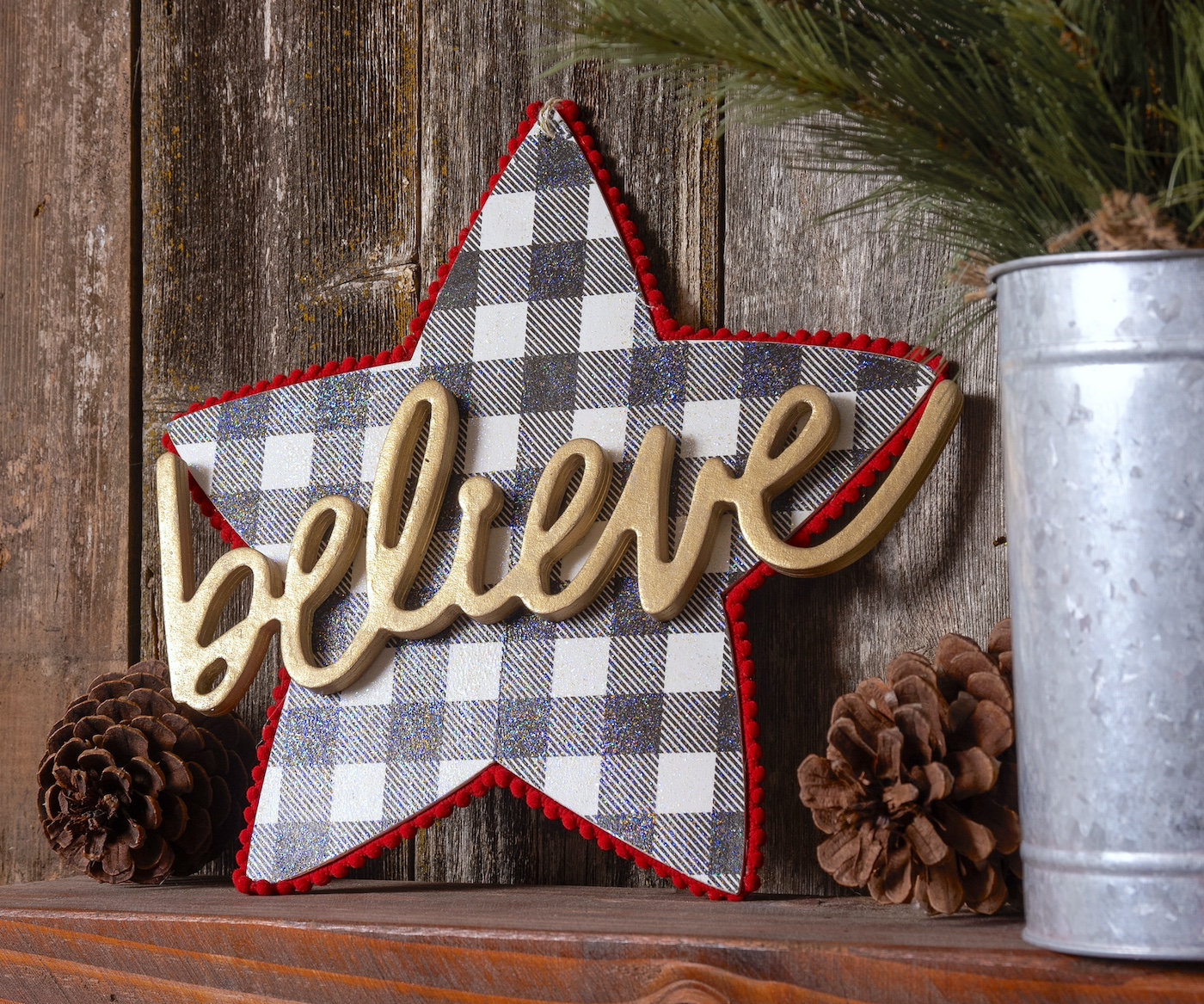 Decorate a Dollar Tree Wood Star for Christmas