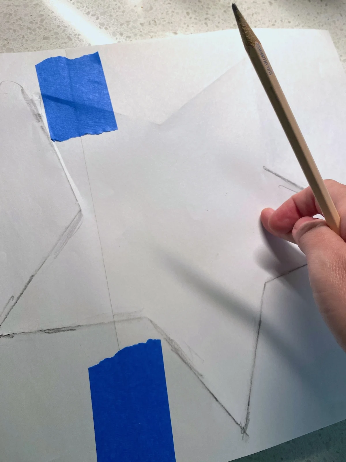 Making a paper template of the star shape