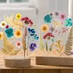 Mod Podge Dried Flowers on Glass