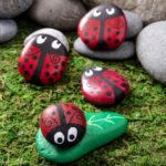 easy painted lady bug rocks