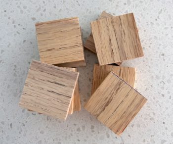 Wood squares in a pile